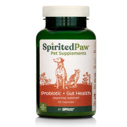 Spirited Paw emballage avant montrant 90 gélules et bénéfice digestion