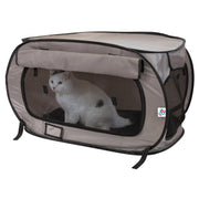 SportPet Designs vue de devant du kennel montrant l’accès zippé et le confort