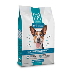 SquarePet emballage avant montrant la formule pour peau et digestion, rassure propriétaire