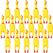 Sratte poulet pack avant montrant 16 jouets jaunes pour fêtes