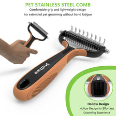 STALTWO brosse utilisée sur chat, retire le sous‑poil en douceur