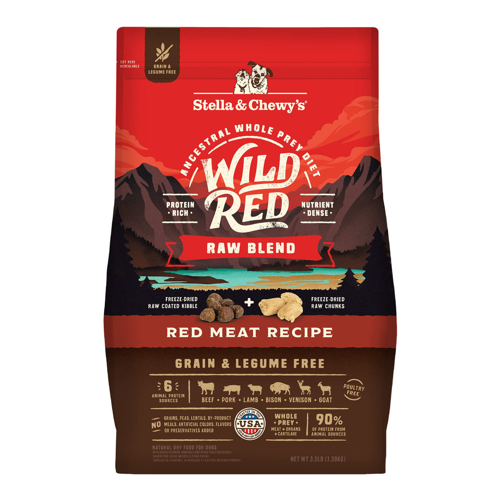 Stella & Chewy's emballage avant montrant la recette Wild Red Blend et bénéfice saveur