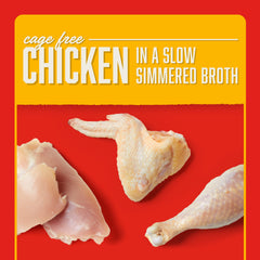 Stella & Chewy's sachet ouvert avec poulet effiloché en bouillon, incite l'appétence