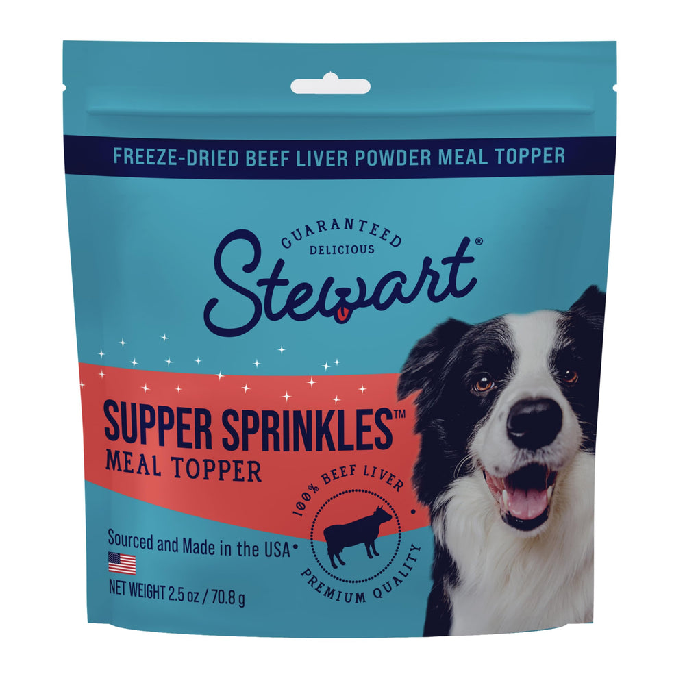 Stewart emballage Supper Sprinkles face avant montrant format 2,5 oz et praticité