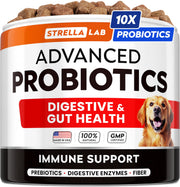 STRELLALAB pot devant montrant la quantité et la forme des chews, pratique pour dosage