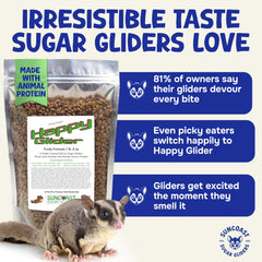 Suncoast Sugar Gliders étiquette nutritionnelle détaillée indiquant vitamines et minéraux