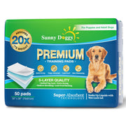 SUNNY DOGGY emballage avant montrant 50 alèses pour rangement pratique