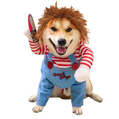 SunnyLisa costume Chucky vue devant, effet drôle et accrocheur