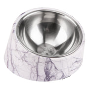 Super Design gamelle inclinée marbre montrant la face avant et la forme ergonomique pour repas plus simples