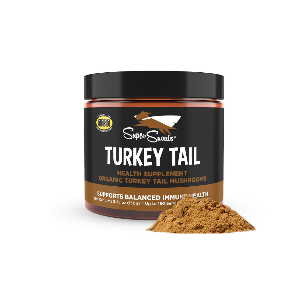 Super Snouts poudre Turkey Tail emballage, qualité biologique pour soutien immunitaire