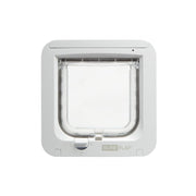 SureFlap vue face de la chatière blanche, design discret et sécurisé