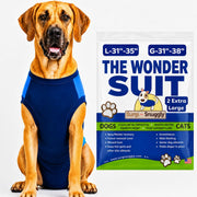 Surgi~Snuggly vue avant sur chien grande taille, protection complète et confort