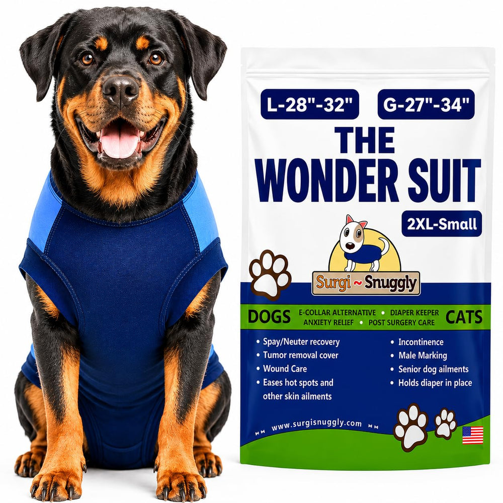Surgi~Snuggly vue avant sur chien montrant protection complète et confort