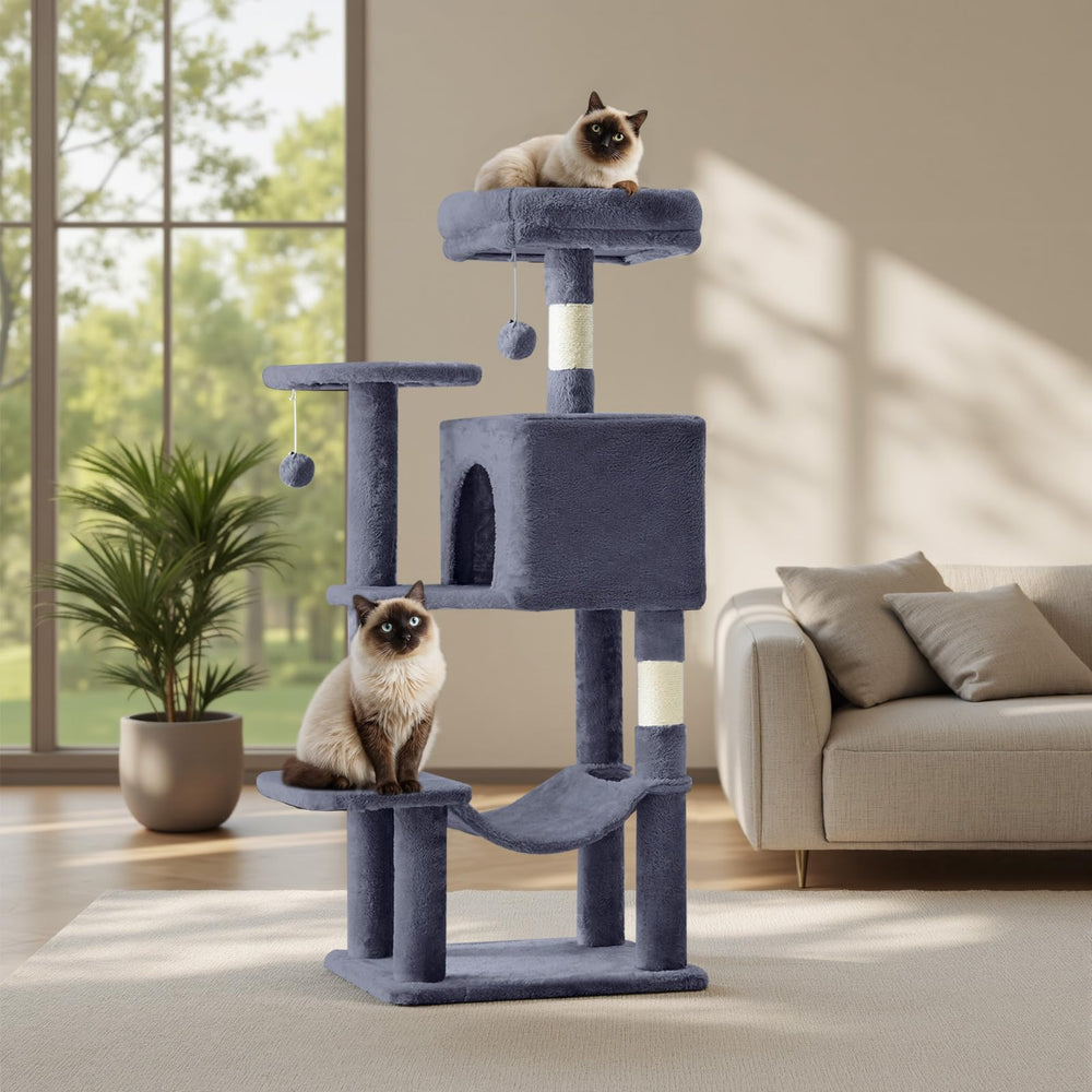 Sweetcrispy arbre à chat face montrant zones de jeu et repos pour stimulation