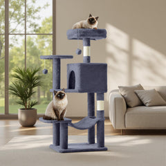 Sweetcrispy arbre à chat face montrant zones de jeu et repos pour stimulation