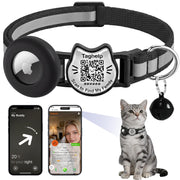 Taghelp collier chat face avant noir, design sécurisé et élégant