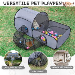 TailTastic intérieur spacieux avec deux chats jouant, espace pour plusieurs animaux