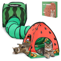 TailTastic tunnel pastèque face avant montrant motif et forme ludique