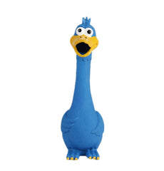 Tamu style poulet en caoutchouc bleu face avant montrant le design et bénéfice d'attraction