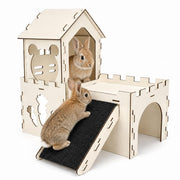 TankMatDecor vue avant du château lapin offrant cachettes et esthétique