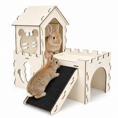 TankMatDecor vue avant du château lapin offrant cachettes et esthétique