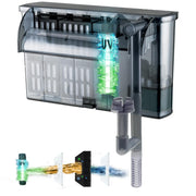 TARARIUM face avant du filtre suspendu montrant le boîtier et la sortie d'eau, meilleure filtration