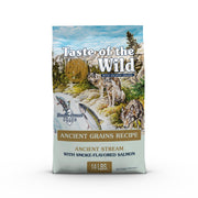 Taste of the Wild emballage avant 14 lb montrant la recette saumon fumé et bénéfice nutritionnel