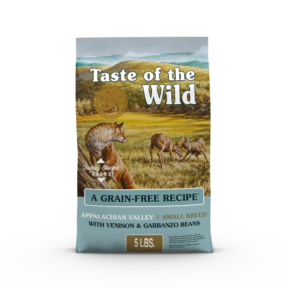 Taste of the Wild emballage avant 5 lb montrant ingrédients et bénéfice énergétique