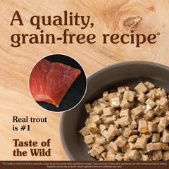 Taste of the Wild gros plan sur texture poisson bénéfice protéines visibles