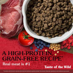 Étiquette Taste of the Wild montrant ingrédients et informations nutritionnelles claires