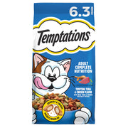 Temptations emballage face montrant le format et les saveurs