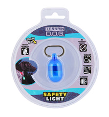 Terrain D.O.G. vue de face du boîtier lumineux montrant la fixation clip et la LED pour sécurité