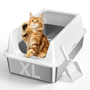 Tevila bac à litière avant montrant l'ensemble gris, durable et hygiénique