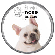 The Blissful Dog pot face montrant étiquette claire et naturel
