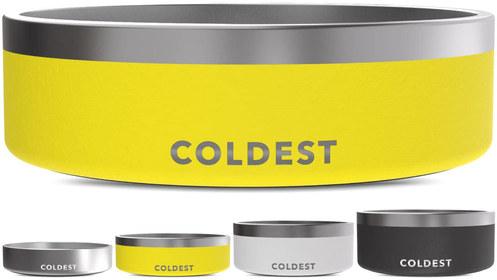 The Coldest Water gamelle Solar Yellow vue de face, design stable et visible