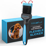 The Doodle Brush vue avant montrant tête slicker et prise confortable, facilite le démêlage