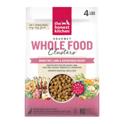 The Honest Kitchen sachet devant montrant agneau et superaliments, transparence ingrédients