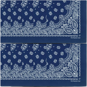 The Peacock Crew bandana face avant montrant couleur bleu marine et finition durable