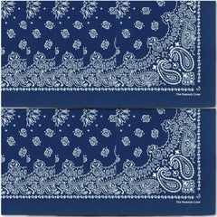 The Peacock Crew bandana face avant montrant couleur bleu marine et finition durable