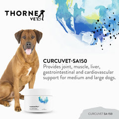 ThorneVet scoop de CurcuVET montrant quantité pratique et dosage simple