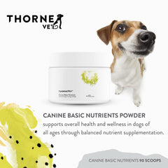 ThorneVet poudre saupoudrée sur croquettes, simplifie l'apport quotidien en nutriments