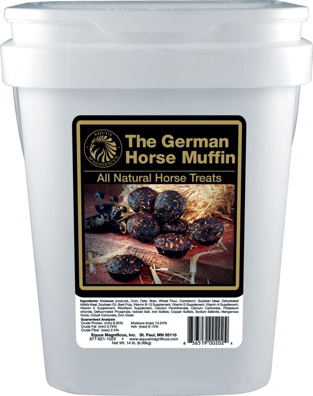 Thunbest DPD The German Horse Muffin seau ouvert montrant muffins et praticité pour écurie