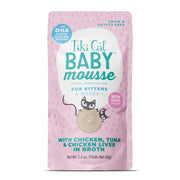 Tiki PETS boîte Tiki Cat Baby Mousse poulet vue avant, facile à servir
