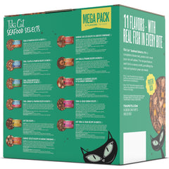 Tiki Cat gros plan sur morceaux de poisson réel apportant protéines