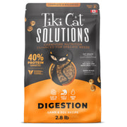 Tiki Cat sac avant montrant la recette Digestion agneau et œuf pour appétence