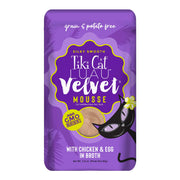 Tiki Pets sachet frontal montrant le design et la praticité pour repas rapides