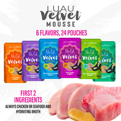 TIKI PETS sachet ouvert révélant mousse prête à servir et hydratation