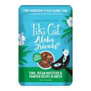 TIKI PETS Tiki Cat sachet avant avec ingrédients visibles et bénéfice appétence