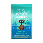 TIKI PETS paquet Tiki Cat Born Carnivore vu de face bénéfice nutrition claire