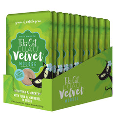 TIKI PETS mousse ouverte montrant texture soyeuse, facilite la prise pour chats difficiles